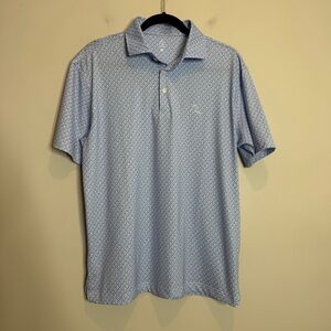 Rhoback Golf Polo Shirt Mens Medium Blue  “The Biscuit” Performance Preppy Dog